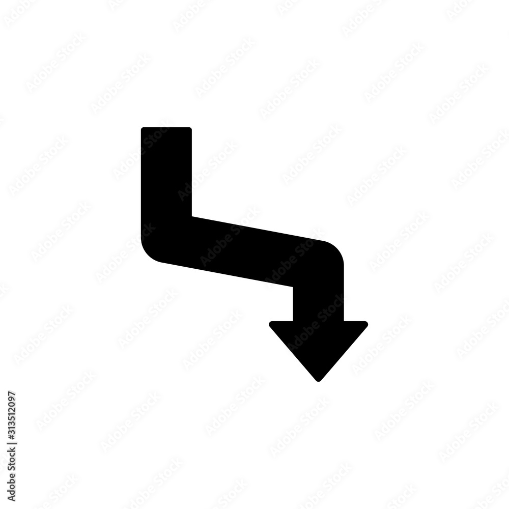 Arrow curved icon. Simple pointer icons for ui and ux, website or mobile application Arrow curved icon. Simple pointer icons for ui and ux, website or mobile application