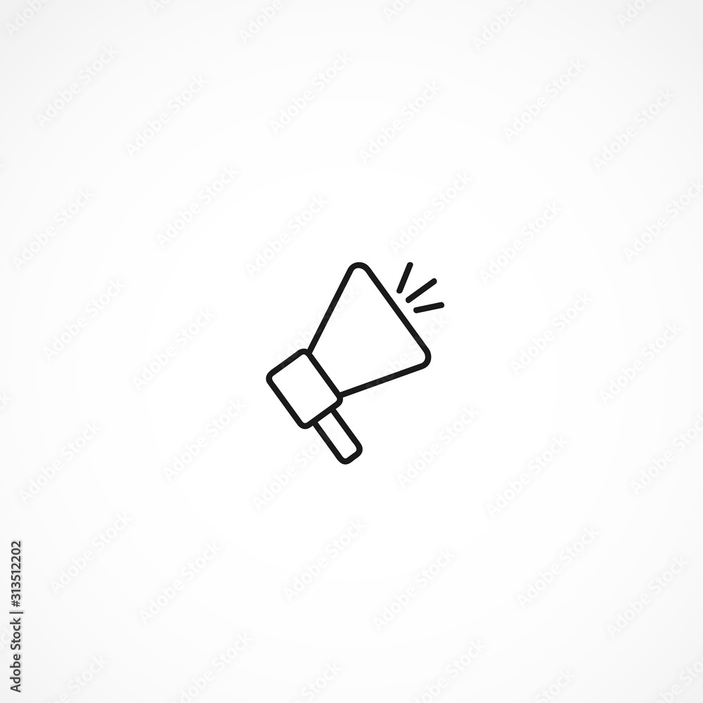 megaphone icon on white background megaphone icon on white background