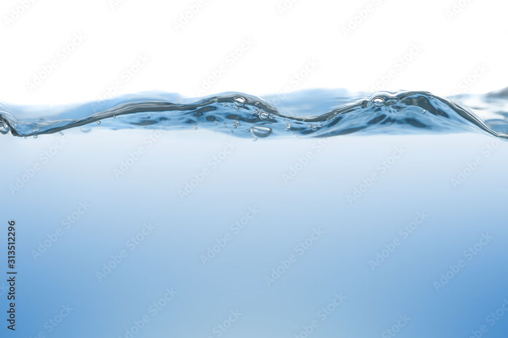 Water splash. Aqua flowing in waves and creating bubbles. Drops on the water surface feel fresh and clean. isolated on white background. Water splash. Aqua flowing in waves and creating bubbles. Drops on the water surface feel fresh and clean. isolated on white background.