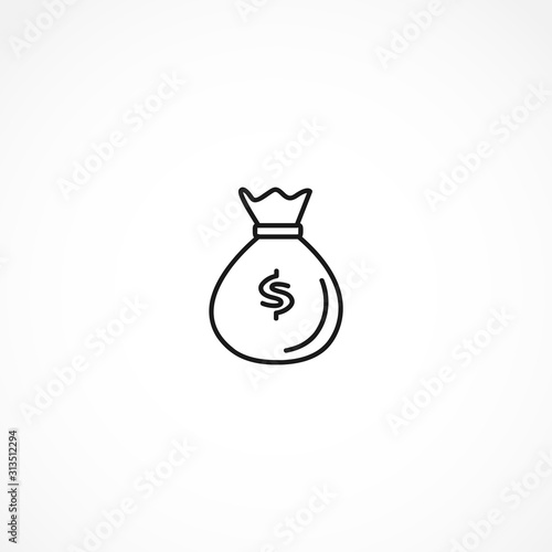 Money Bag icon on white background