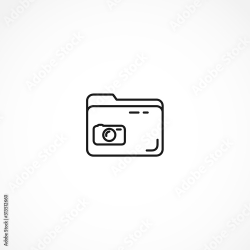 folder with photo files icon on white background