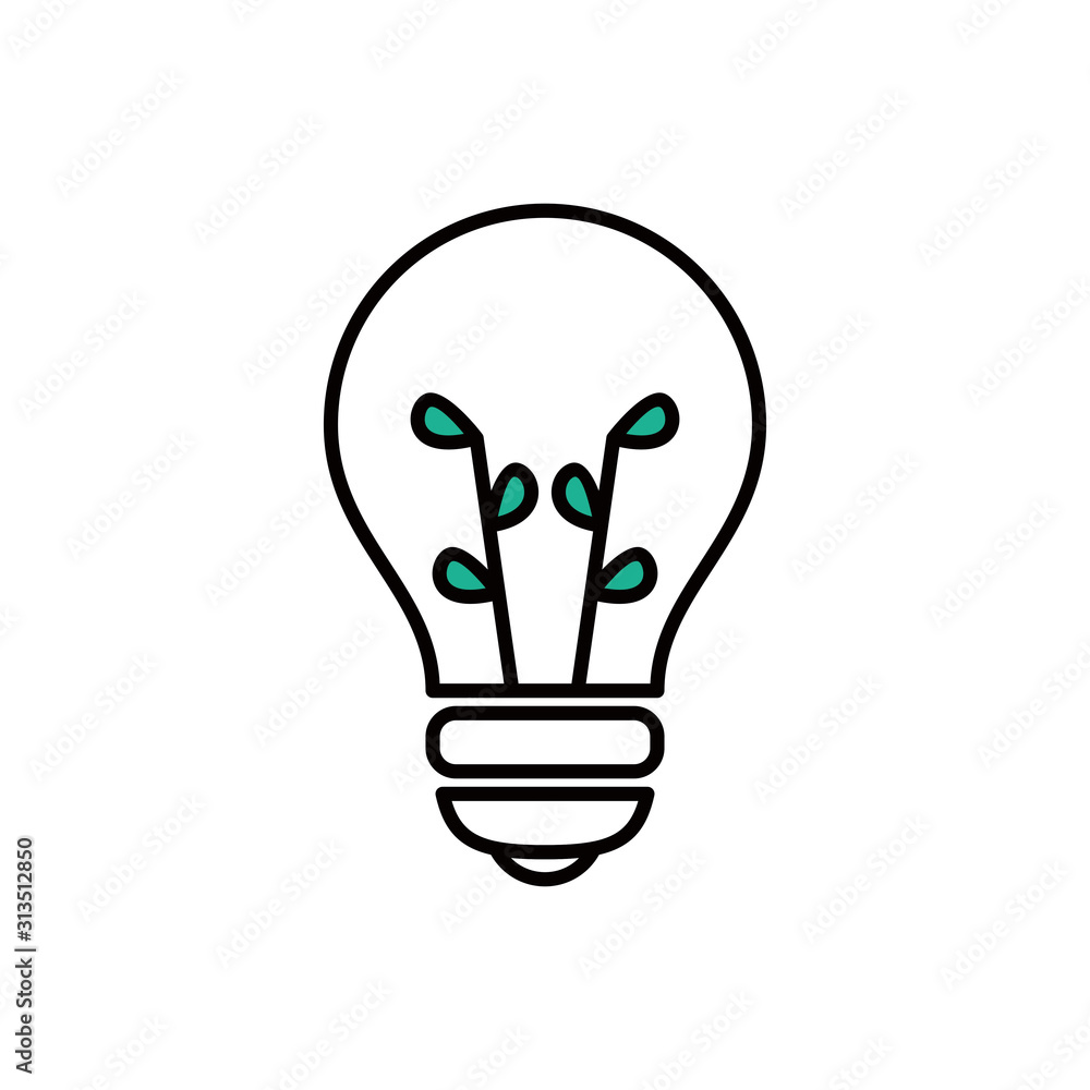 Light bulb with plant logo concept. Green energy vector illustration. Light bulb with plant logo concept. Green energy vector illustration.