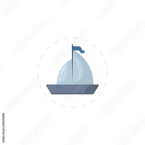 sailing flat icon on white background