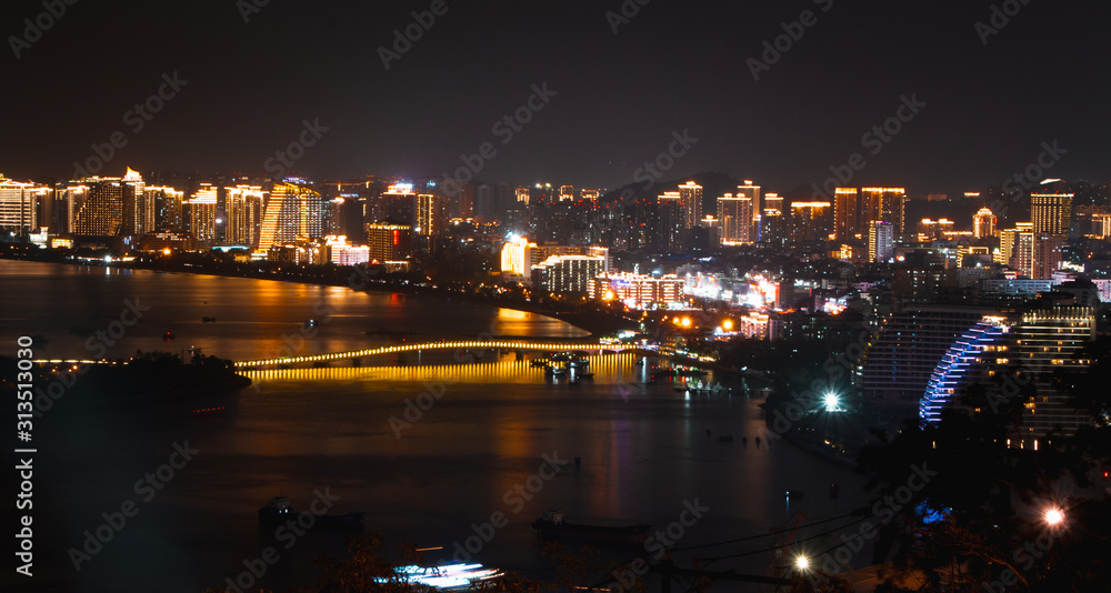 Magnificent view of the Sanya city of Hainan Island. China
