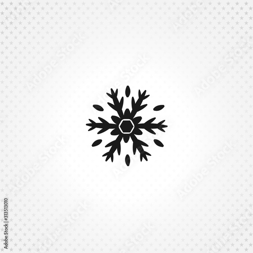 snowflake icon on white background photo