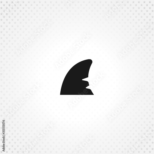 shark fin icon on white background