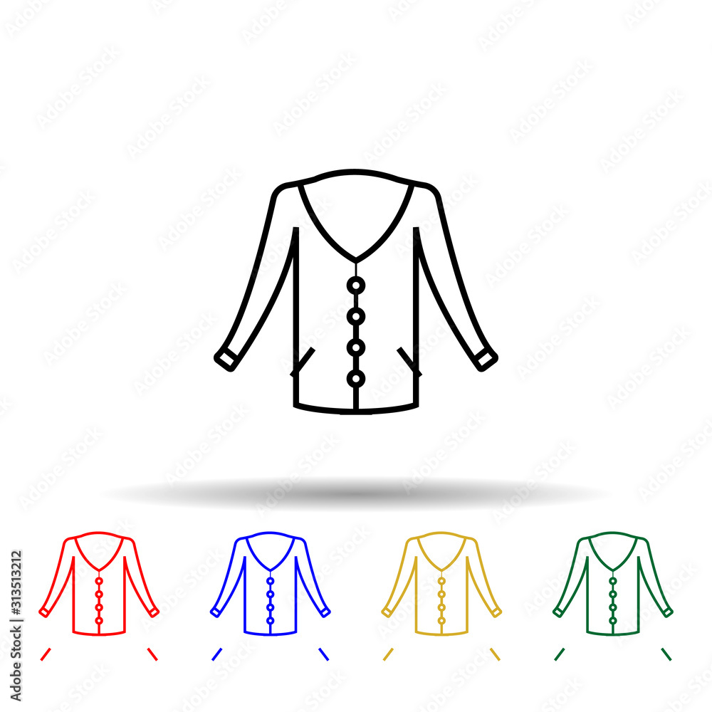 suit woman multi color style icon. Simple thin line, outline vector of clothes icons for ui and ux, website or mobile application suit woman multi color style icon. Simple thin line, outline vector of clothes icons for ui and ux, website or mobile application