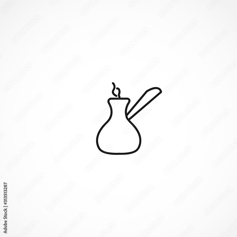 Turkish coffee icon on white background Turkish coffee icon on white background