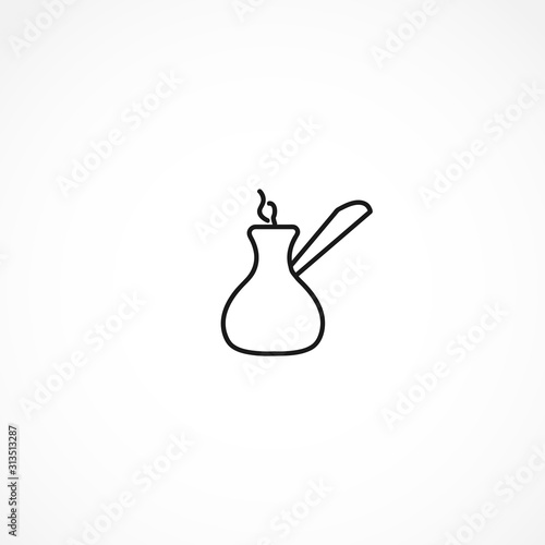 Turkish coffee icon on white background