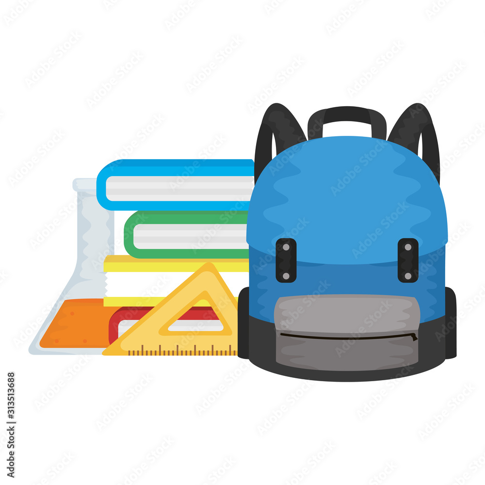 school bag with tube test and books school bag with tube test and books