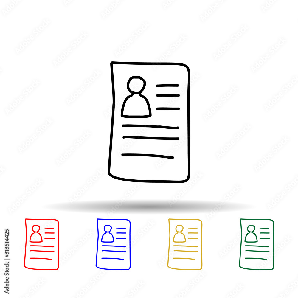 student's questionnaire sketch multi color style icon. Simple thin line, outline vector of education icons for ui and ux, website or mobile application