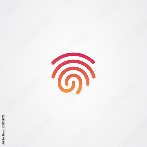 Fingerprint icon logo design. simple flat vector illustration.