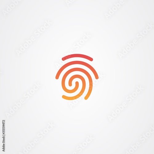 Fingerprint icon logo design. simple flat vector illustration.