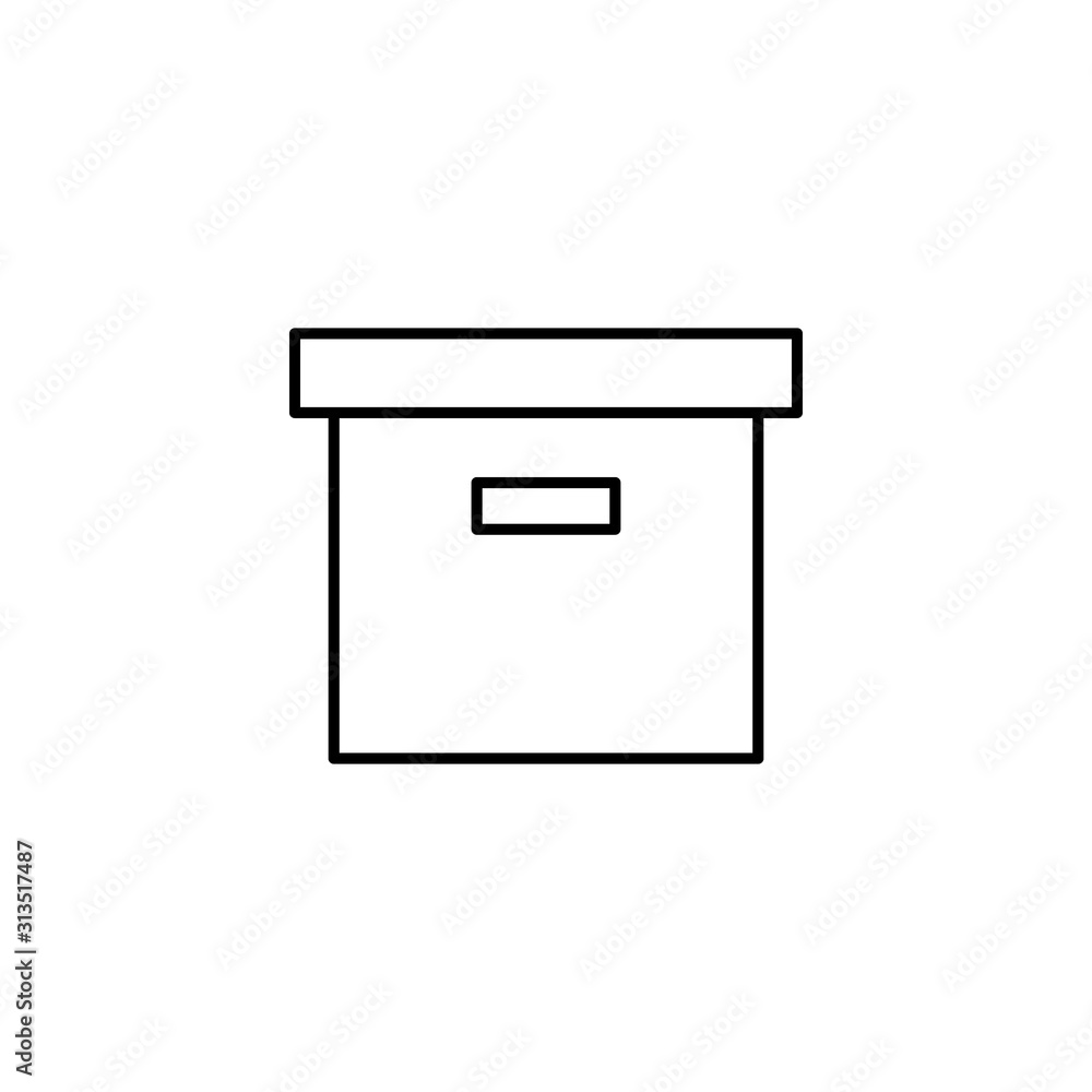 Box closed icon. Simple line, outline vector of packaging icons for ui and ux, website or mobile application Box closed icon. Simple line, outline vector of packaging icons for ui and ux, website or mobile application