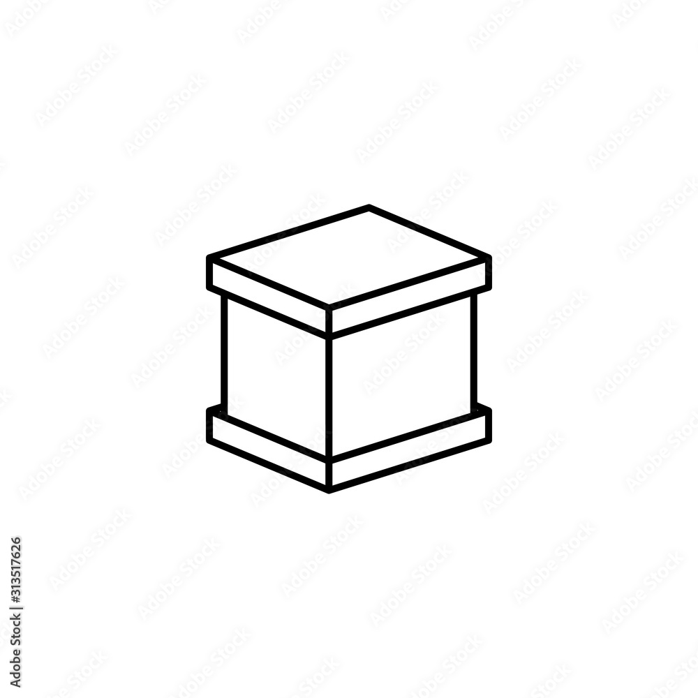 Box closed icon. Simple line, outline vector of packaging icons for ui and ux, website or mobile application Box closed icon. Simple line, outline vector of packaging icons for ui and ux, website or mobile application