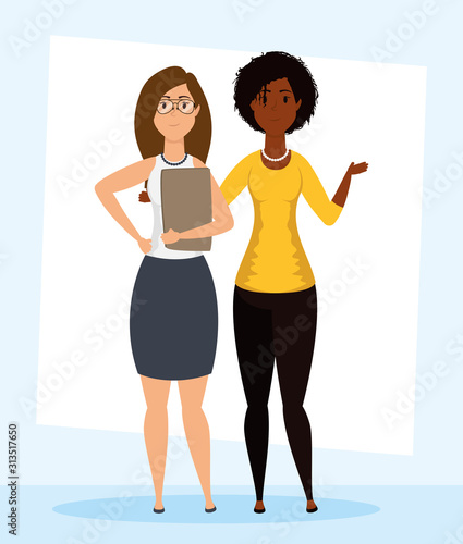 young interracial girls avatars characters