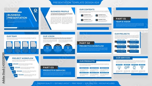 business presentation template with modern style and minimalist layout concept