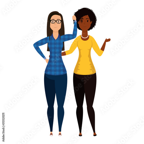 young interracial girls avatars characters