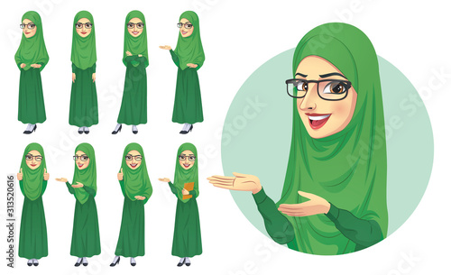 Hijab Woman Character Set