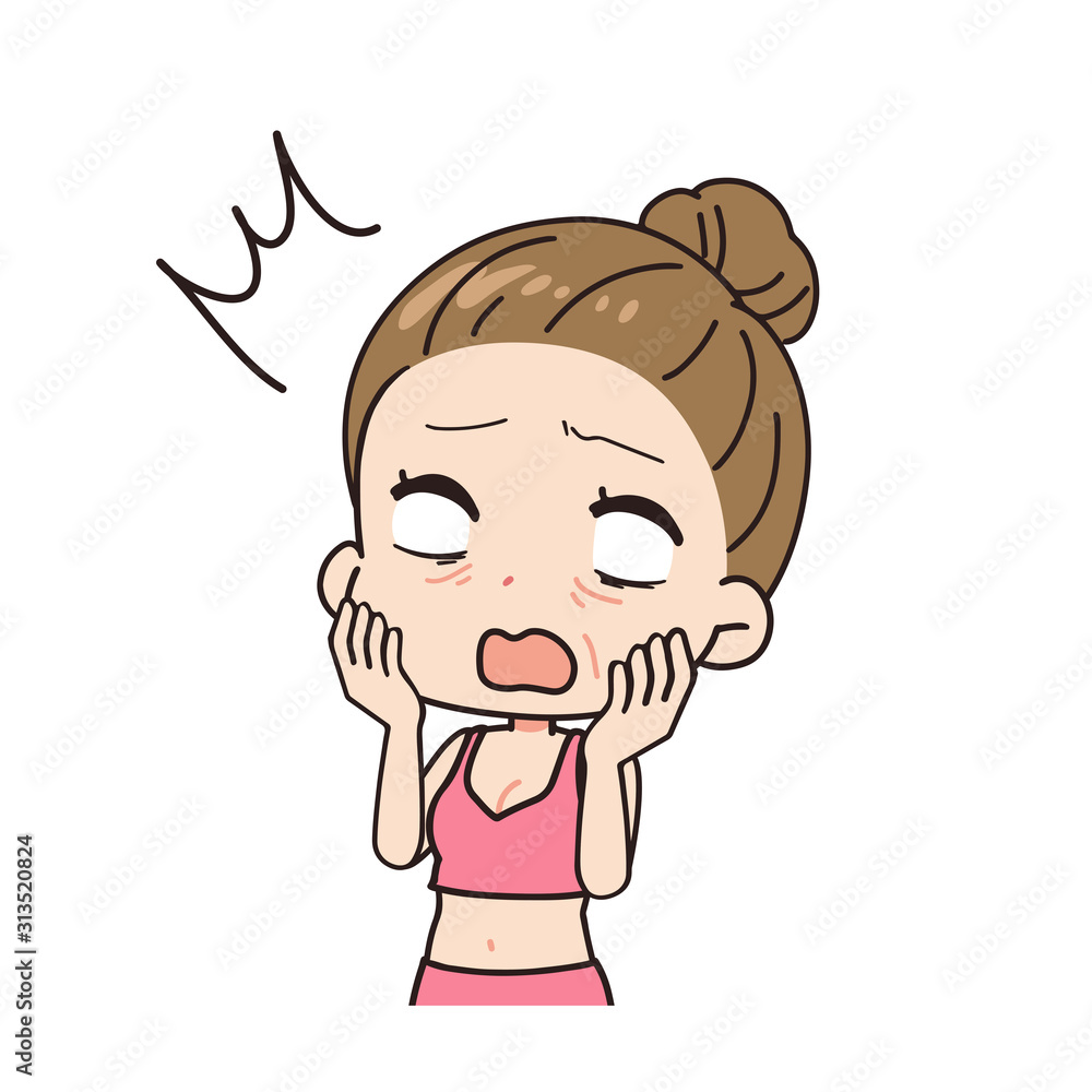 肌荒れにショックを受ける女性の斜めイラスト 上半身 Stock Vektorgrafik Adobe Stock 肌荒れにショックを受ける女性の斜めイラスト 上半身 Stock Vektorgrafik Adobe Stock
