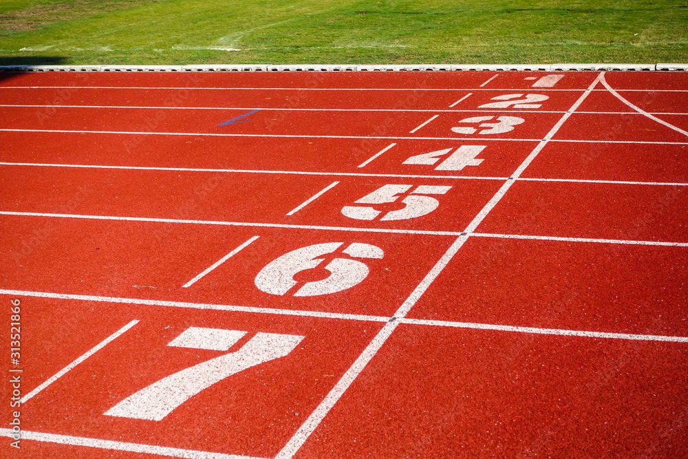 Fototapeta premium Sport running track for running and jogging for excercise and competition.