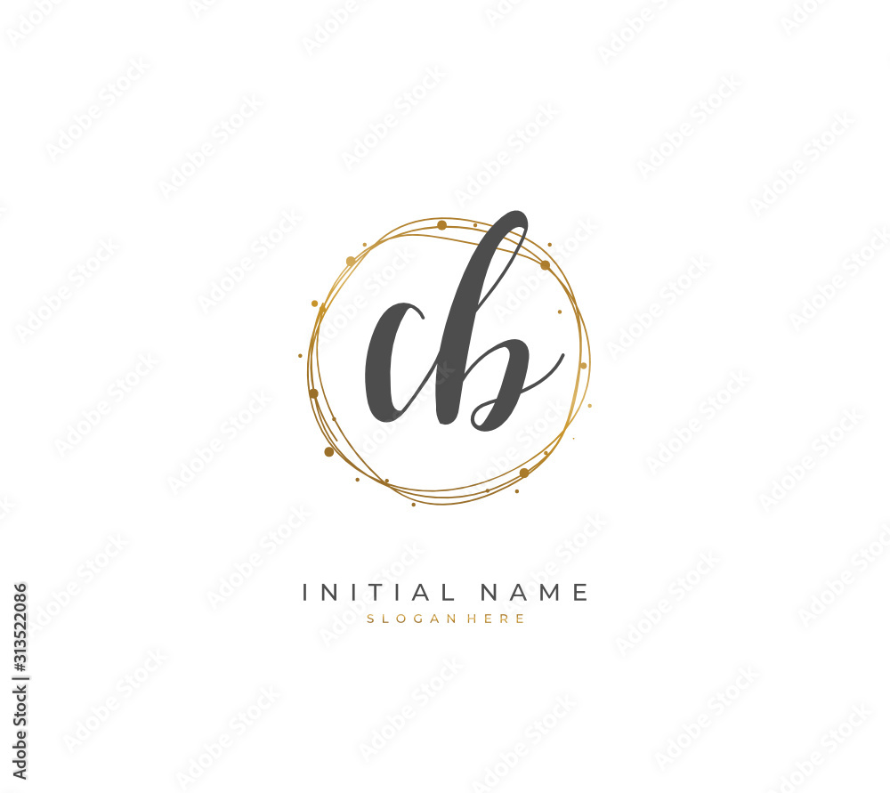 Handwritten initial letter C B CB for identity and logo. Vector logo template with handwriting and signature style. Handwritten initial letter C B CB for identity and logo. Vector logo template with handwriting and signature style.