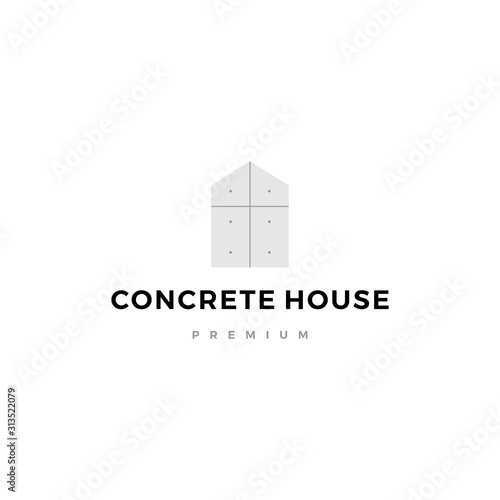 exposed concrete house logo vector icon illustration photo