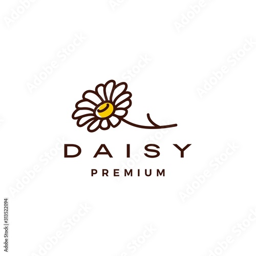 Stampa su tela daisy flower logo vector icon illustration