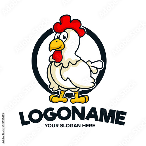 Cartoon chicken logo for restaurant logo