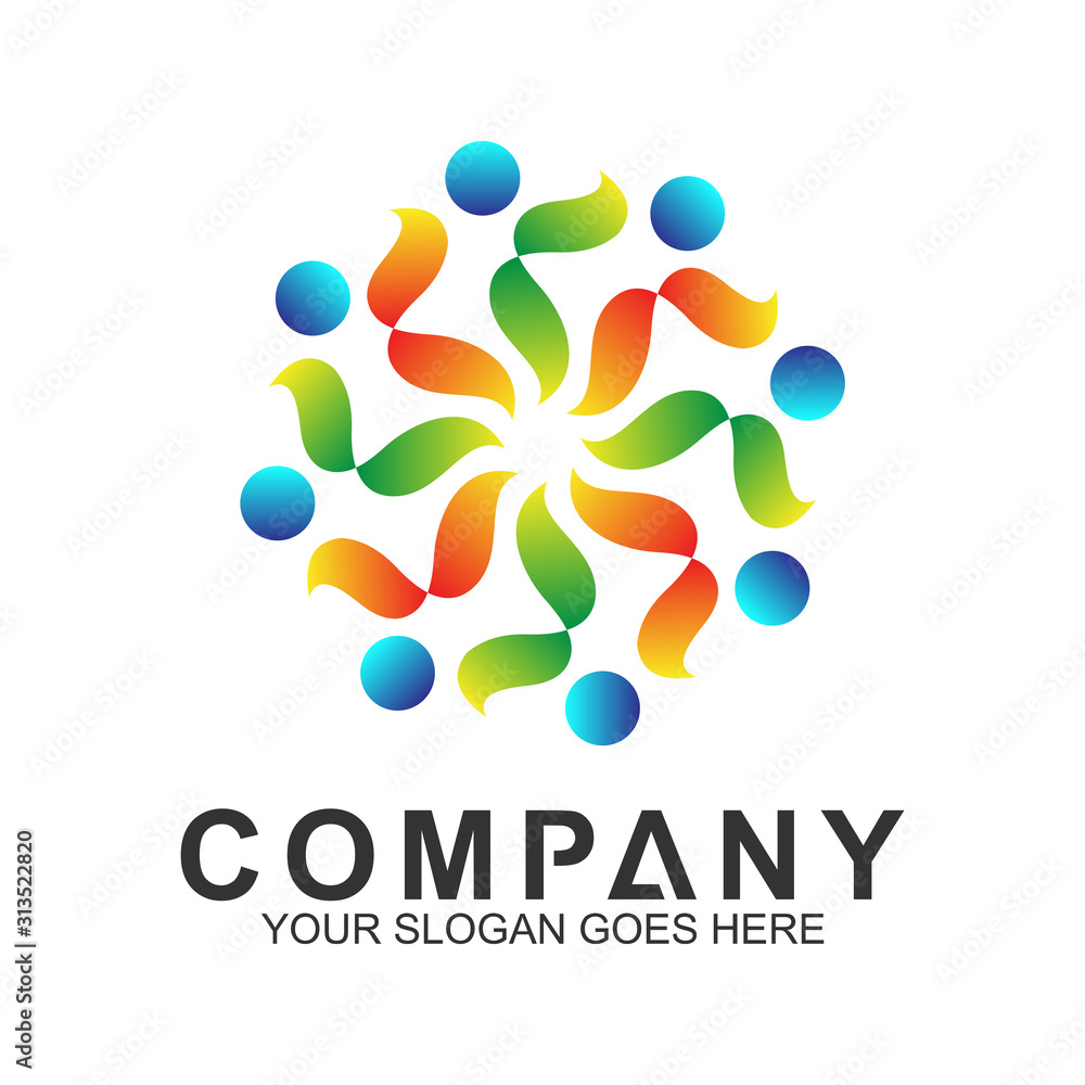 abstract human community logo design element abstract human community logo design element