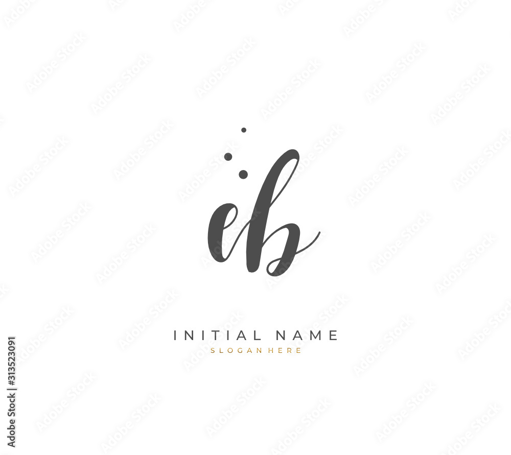 Handwritten initial letter E B EB for identity and logo. Vector logo template with handwriting and signature style. Handwritten initial letter E B EB for identity and logo. Vector logo template with handwriting and signature style.
