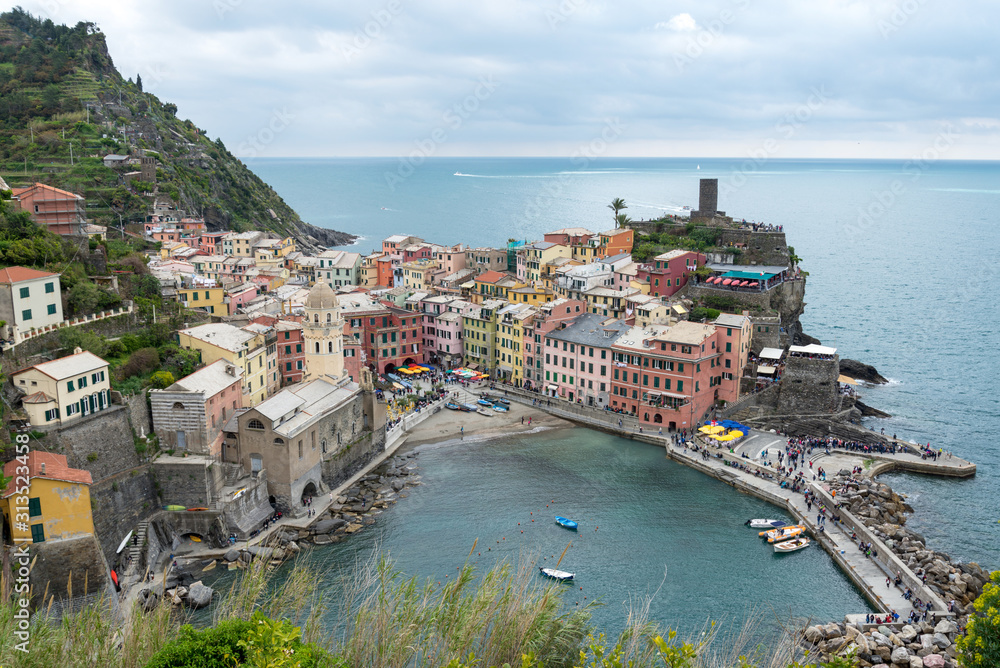 Vernazza of the coastal area Cinque Terre in the Italian province La Spezia