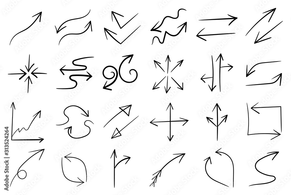 Creative Arrow design collection. Arrows hand draw vector set, Sketch design for business and Web design and application planing guide. Creative Arrow design collection. Arrows hand draw vector set, Sketch design for business and Web design and application planing guide.