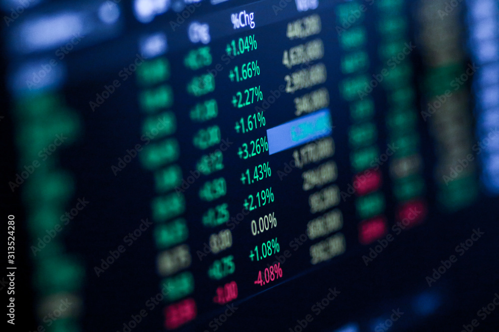 Stock exchange market chart, Stock market data on LED display. Business analysis concept. Stock exchange market chart, Stock market data on LED display. Business analysis concept.