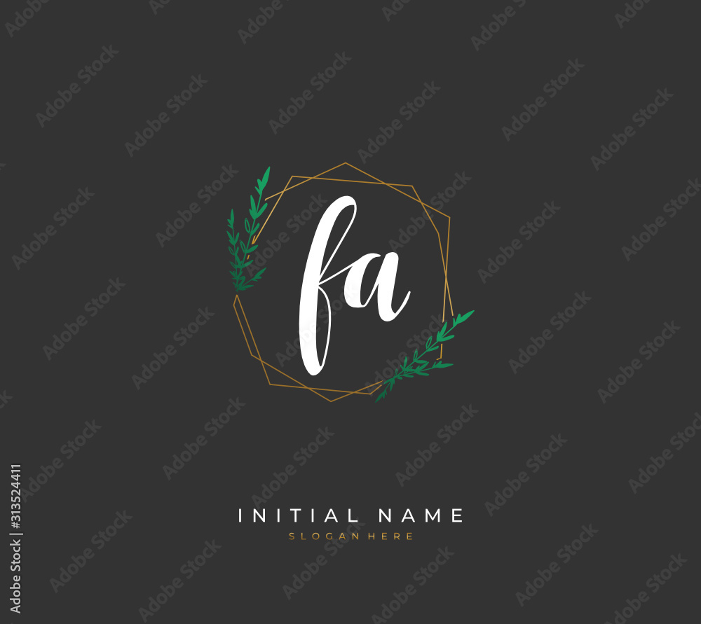 Handwritten initial letter F A FA for identity and logo. Vector logo template with handwriting and signature style. Handwritten initial letter F A FA for identity and logo. Vector logo template with handwriting and signature style.