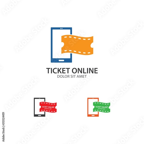 Ticket logo icon vector