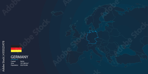 Europe map background with flag and modern concept