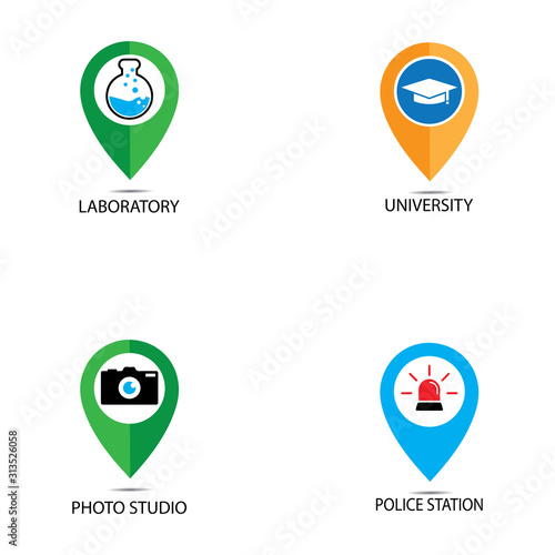 Free Download Location icon  map pin pointer. GPS navigation locate symbol - GFXLoad