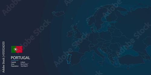 Europe map background with flag and modern concept