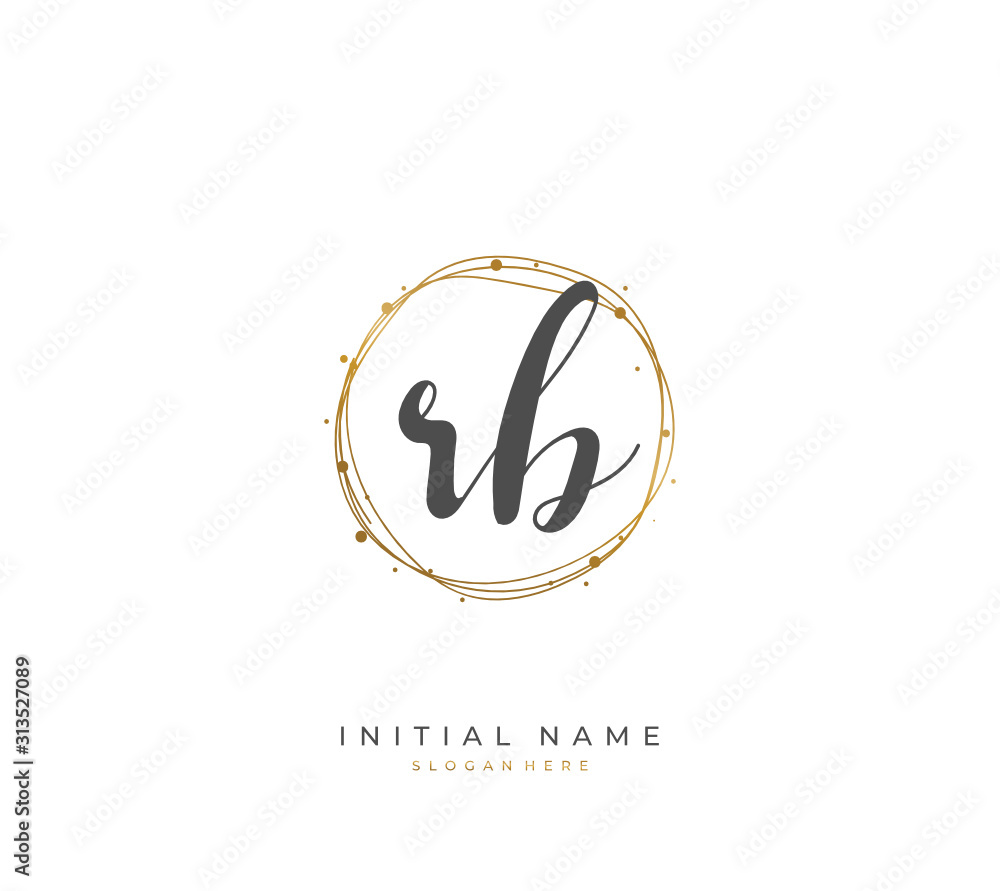 Handwritten initial letter R B RB for identity and logo. Vector logo template with handwriting and signature style. Handwritten initial letter R B RB for identity and logo. Vector logo template with handwriting and signature style.