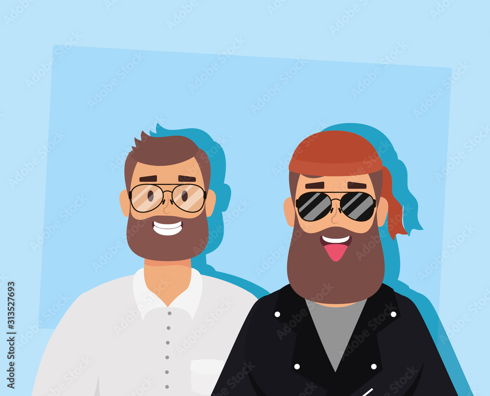 motorcyclist man with beard and businessman motorcyclist man with beard and businessman