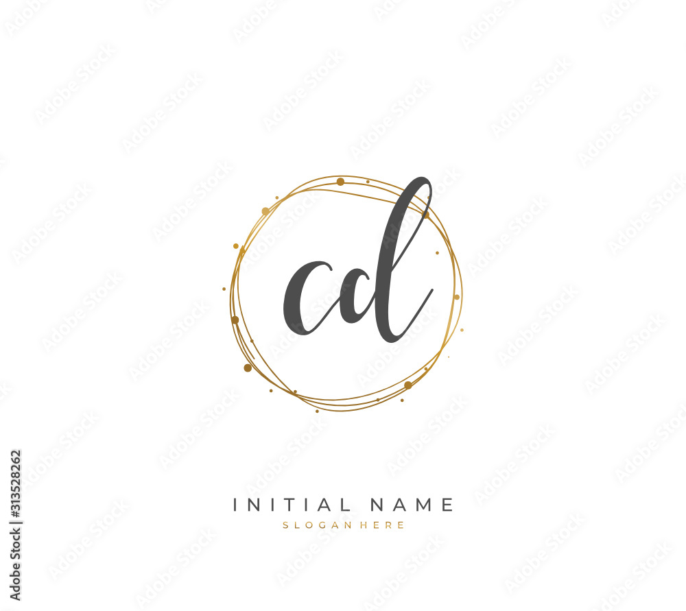 Handwritten initial letter AC D CD for identity and logo. Vector logo template with handwriting and signature style. Handwritten initial letter AC D CD for identity and logo. Vector logo template with handwriting and signature style.