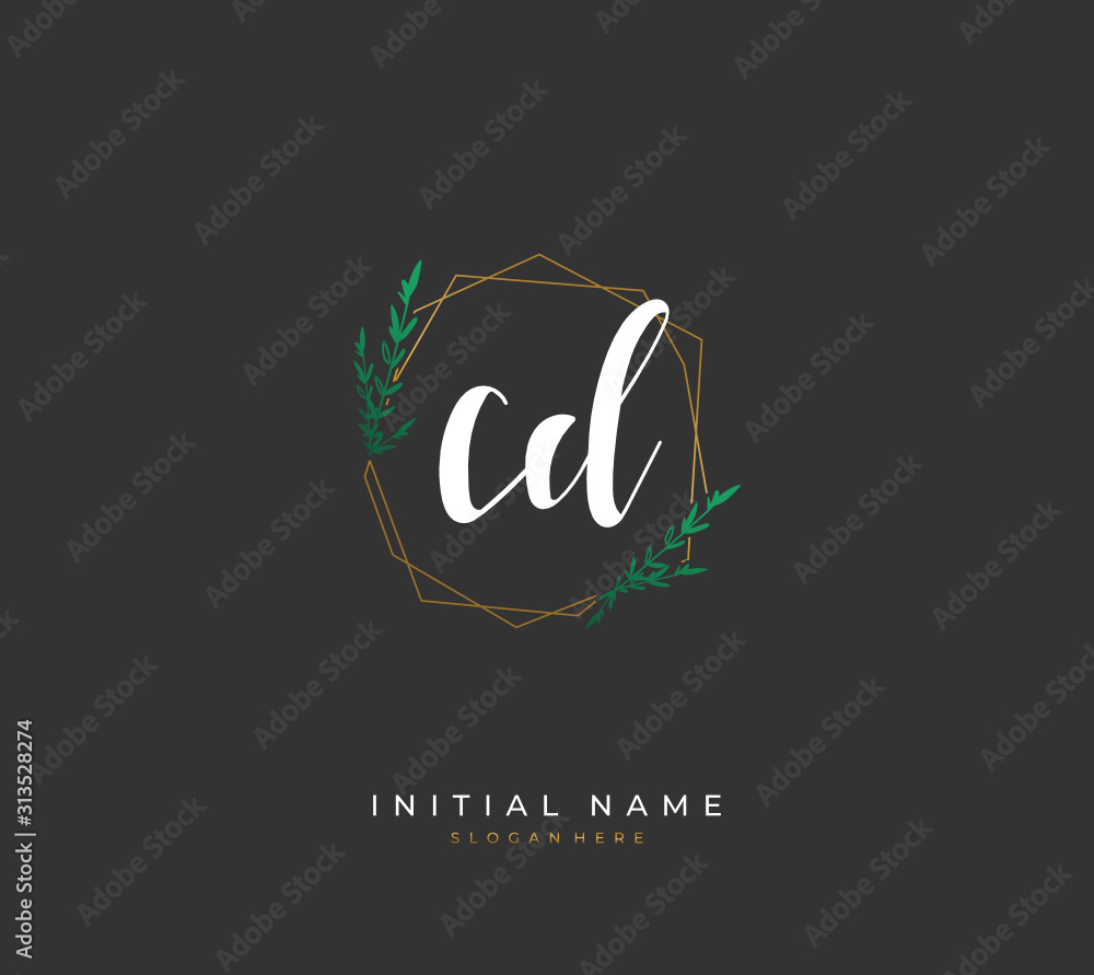 Handwritten initial letter AC D CD for identity and logo. Vector logo template with handwriting and signature style. Handwritten initial letter AC D CD for identity and logo. Vector logo template with handwriting and signature style.