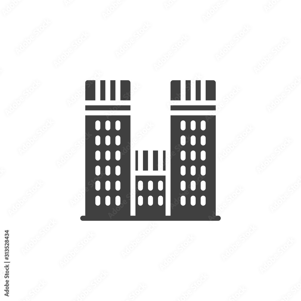 Government building vector icon. filled flat sign for mobile concept and web design. City buildings architecture glyph icon. Symbol, logo illustration. Vector graphics