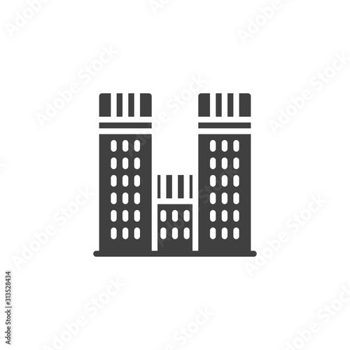 Government building vector icon. filled flat sign for mobile concept and web design. City buildings architecture glyph icon. Symbol  logo illustration. Vector graphics