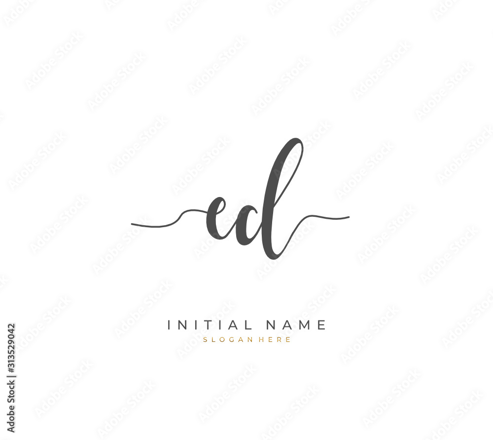 Handwritten initial letter E D ED for identity and logo. Vector logo template with handwriting and signature style. Handwritten initial letter E D ED for identity and logo. Vector logo template with handwriting and signature style.