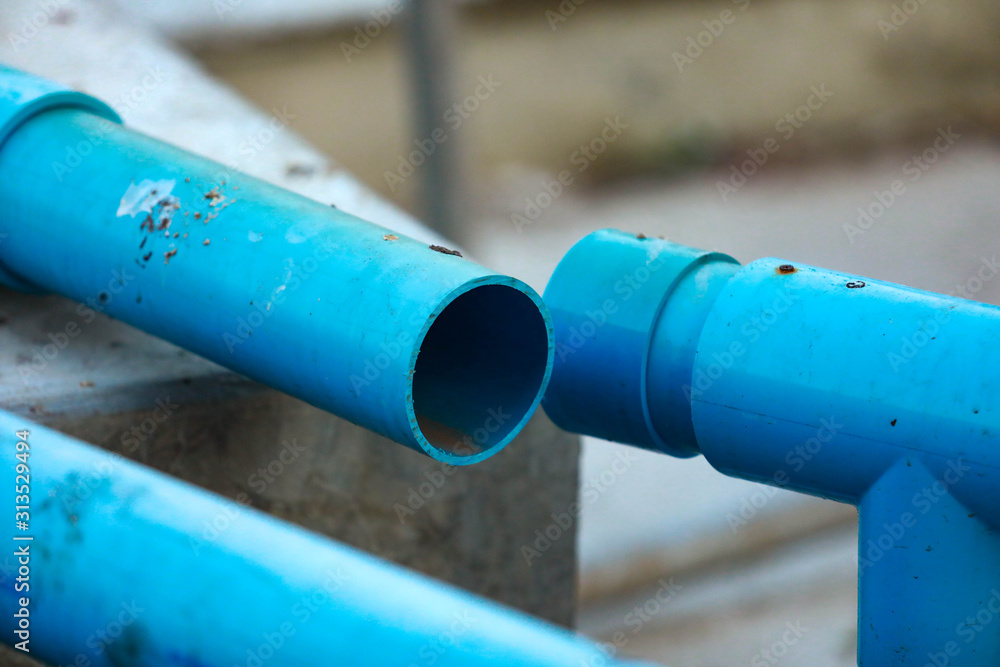 PVC water pipes cut off