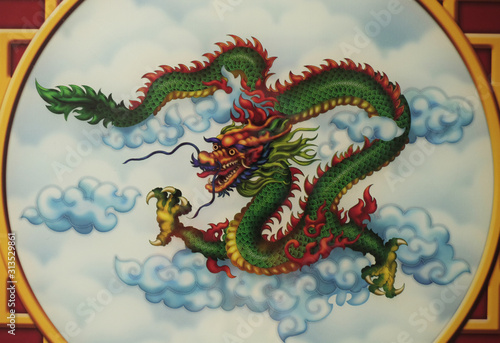 Wallpaper Mural A Chinese dragon on cloudy sky Torontodigital.ca