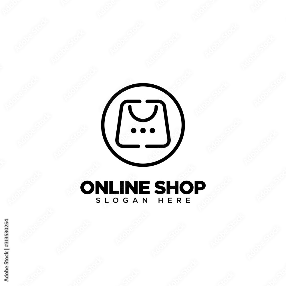 Online Shop Logo Design, Shop, Sale, Discount, Store vector logotype