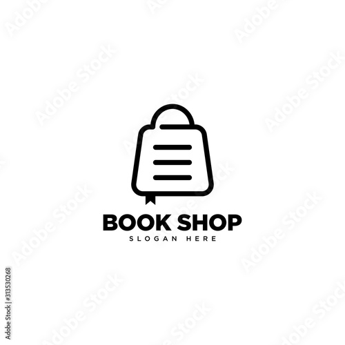 E-Book Shop Logo Design, Shop, Sale, Discount, Store vector logotype